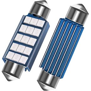 QODOLSI 4 قطع 578 LED لمبات ساطعة للغاية، 1.59 بوصة 6500K 2835 شرائح 400LM لمبات 41 مم 42 مم LED أضواء باب خريطة القبة الداخلية 211-2 212-2 569 6411 6451 (أبيض)