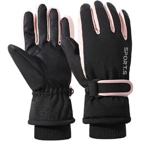 Feelorna Women Winter Ski Gloves, Waterproof Touchscreen Anti-Slip Snowboard Gloves for Skiing Sports