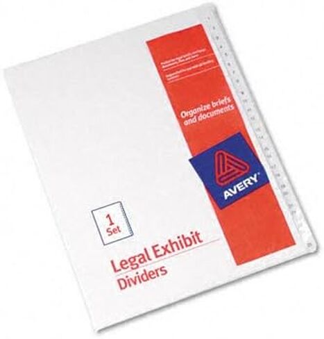 Avery 1-25 Legal Exhibit Dividers for 3 Ring Binders, 25-Tab Sets, Allstate Style, 20 Binder Divider Sets (01701) in Kuwait