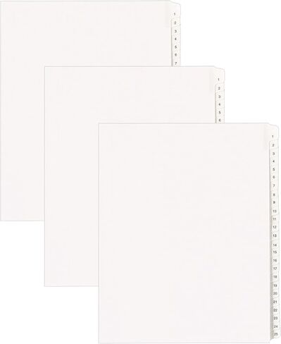 Avery 1-25 Legal Exhibit Dividers for 3 Ring Binders, 25-Tab Sets, Allstate Style, 20 Binder Divider Sets (01701) in Kuwait