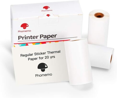 ورق لاصق حراري ملون Phomemo M02/M02 Pro/M02S Mini Printer، شخصية سوداء على أرجواني/ وردي/برتقالي، 50 مم × 3.5 م، قطر 30 مم، 3 بكرات in Kuwait