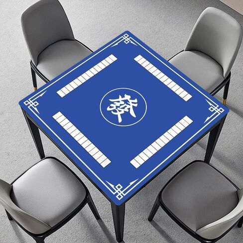 حصيرة ماجونج، غطاء طاولة ماجونج مضاد للانزلاق لتقليل الضوضاء، مفرش طاولة ماجونج سميك 2.56 قدم × 2.56 قدم لألعاب بطاقات ماجونج بوكر وألعاب البلاط والدومينو (أزرق، 2.56 قدم) in Kuwait