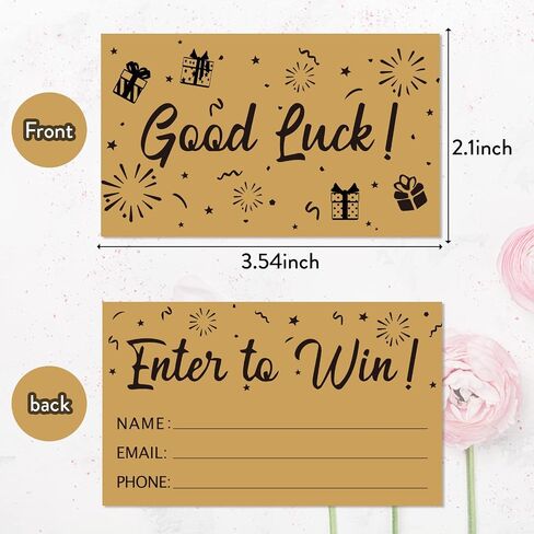 GOGOBAY Enter to Win Cards,300 Raffle Tickets Entry Form Cards for Contests Gold Raffles Ballots Fairs Carnivals,with Space for Name, Email Address and Phone Number Fields,3.5 x 2 Inches in Saudi Arabia