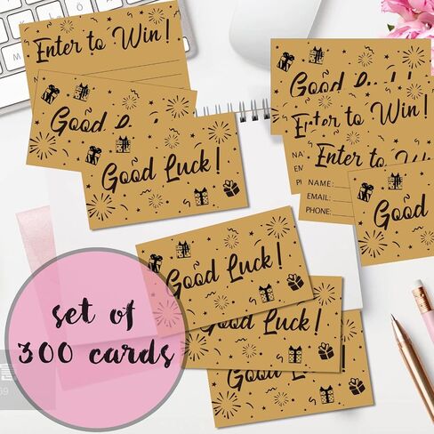 GOGOBAY Enter to Win Cards,300 Raffle Tickets Entry Form Cards for Contests Gold Raffles Ballots Fairs Carnivals,with Space for Name, Email Address and Phone Number Fields,3.5 x 2 Inches in Saudi Arabia