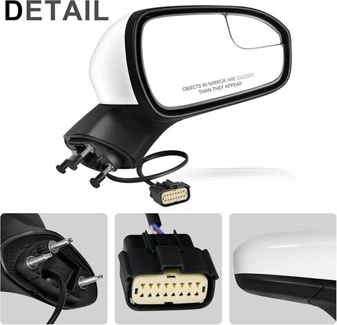 Passenger Side Mirror Compatible with Ford Fusion 2016-2022 with Power Glass,Right Side View Mirrors Replacement#FS7Z-17682-B White in Saudi Arabia