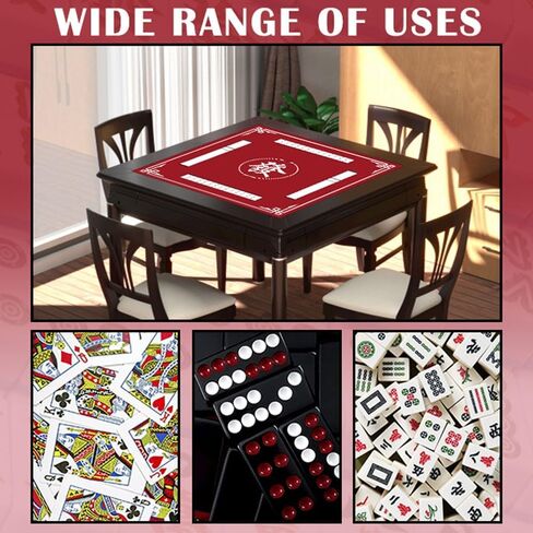 حصيرة ماجونج، غطاء طاولة ماجونج مضاد للانزلاق لتقليل الضوضاء، مفرش طاولة ماجونج سميك 2.56 قدم × 2.56 قدم لألعاب بطاقات ماجونج بوكر وألعاب البلاط والدومينو (أزرق، 2.56 قدم) in Kuwait