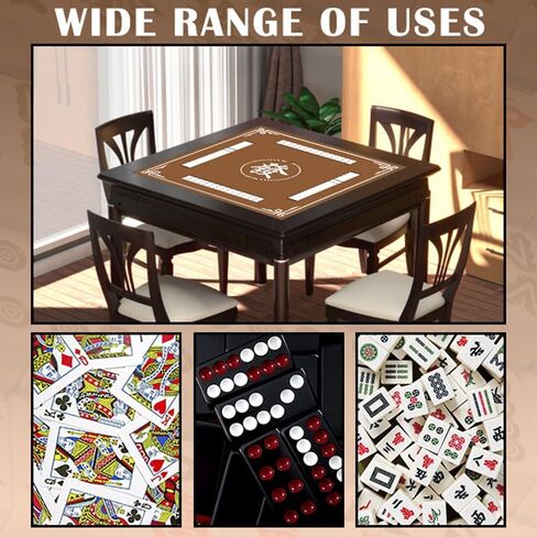 حصيرة ماجونج، غطاء طاولة ماجونج مضاد للانزلاق لتقليل الضوضاء، مفرش طاولة ماجونج سميك 2.56 قدم × 2.56 قدم لألعاب بطاقات ماجونج بوكر وألعاب البلاط والدومينو (أزرق، 2.56 قدم) in Kuwait