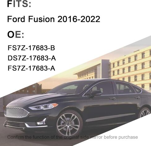 Passenger Side Mirror Compatible with Ford Fusion 2016-2022 with Power Glass,Right Side View Mirrors Replacement#FS7Z-17682-B White in Saudi Arabia