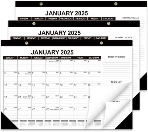 تقويم مكتبي 2024-2025 - تقويم 18 شهر 17 انش × 11.5 انش، تقويم مكتب من يناير 2024 الى يونيو 2025 مع تاريخ جوليان واهداف شهرية وقائمة مهام وملاحظات للمنزل والمدرسة والمكتب in Kuwait