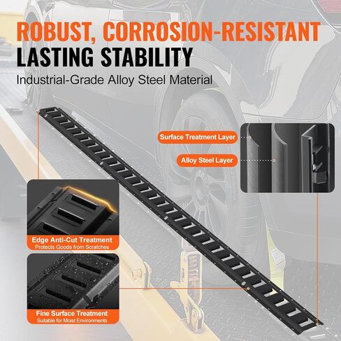 VEVOR E-Track Tie-Down Rail، 4 قطع من القضبان الفولاذية بطول 5 أقدام مع فتحات قياسية 1 × 2.5 بوصة، متوافقة مع حلقات O وD وربطات العنق وأشرطة السقاطة والسلاسل المعلقة، لتأمين البضائع والمعدات الثقيلة in Saudi Arabia