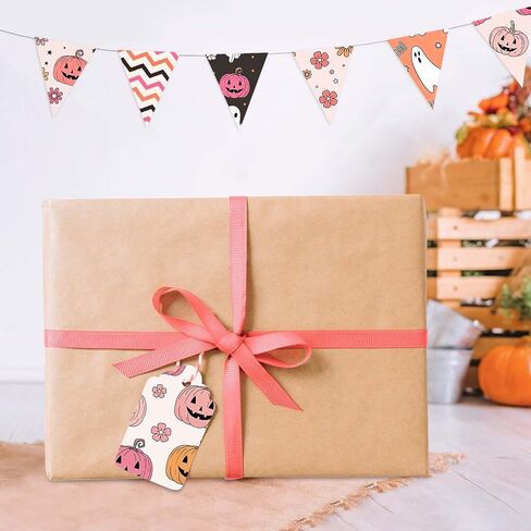 24 Sheets Pink Halloween Scrapbook Paper, 12 Inch Cute Pumpkin Ghost Pattern Paper Double-Sided Holiday Craft Paper for Card Making Supplies Journal Photo Album Party Decor in Saudi Arabia