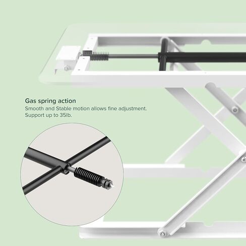 مكتب قائم ZINUS Molly مقاس 28 بوصة مع ارتفاع قابل للتعديل / محطة عمل سطح المكتب / محول مكتب / بدون تجميع، أبيض in Kuwait