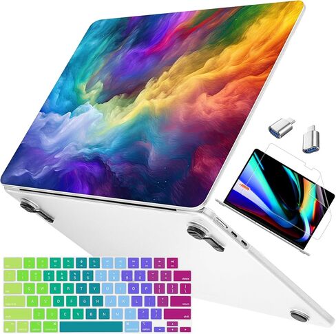 Mektron Ultra Thin Armor Case Compatible with MacBook Air 13.6 inch Printed Cover 2025-2022 M4 M3 M2 A3240 A3113 A2681, Protective Hard Shell with Fold Kickstand, Astronauts in Saudi Arabia