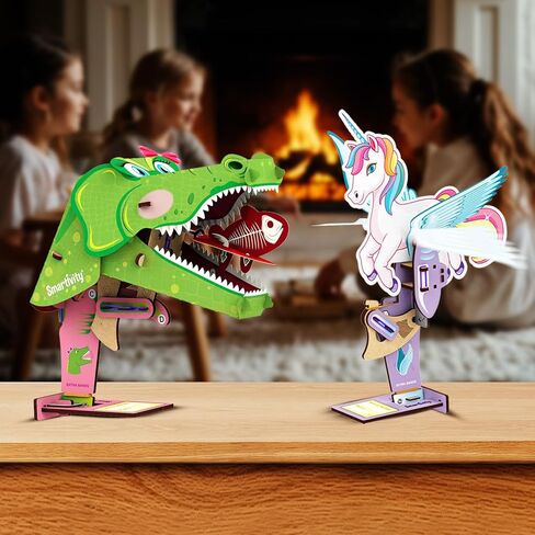 Smartivity 2in1 Animals I Dragon & Flying Dinosaur I Fun STEM Toys for Kids 6-12 Years Old | Birthday Gifts for Boys & Girls | DIY Science Kit for Kids 6,7,8,9,10,11,12 I Educational Game in Kuwait