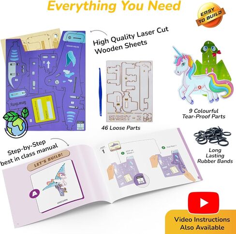Smartivity 2in1 Animals I Dragon & Flying Dinosaur I Fun STEM Toys for Kids 6-12 Years Old | Birthday Gifts for Boys & Girls | DIY Science Kit for Kids 6,7,8,9,10,11,12 I Educational Game in Kuwait