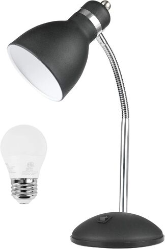 Larsen Thompson Desk Lamp with Flexible Gooseneck, Metal Table Lamp with 4W LED Bulb, Adjustable Eye-Care Reading Lamp for Bedside Reading, Studying, Computer and Hobbies (Sand Black) in Saudi Arabia