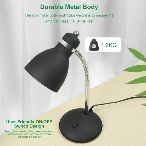Larsen Thompson Desk Lamp with Flexible Gooseneck, Metal Table Lamp with 4W LED Bulb, Adjustable Eye-Care Reading Lamp for Bedside Reading, Studying, Computer and Hobbies (Sand Black) in Saudi Arabia