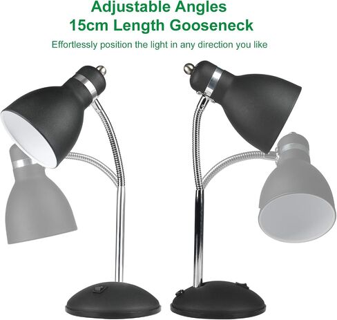 Larsen Thompson Desk Lamp with Flexible Gooseneck, Metal Table Lamp with 4W LED Bulb, Adjustable Eye-Care Reading Lamp for Bedside Reading, Studying, Computer and Hobbies (Sand Black) in Saudi Arabia