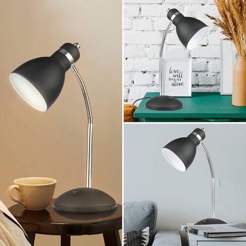 Larsen Thompson Desk Lamp with Flexible Gooseneck, Metal Table Lamp with 4W LED Bulb, Adjustable Eye-Care Reading Lamp for Bedside Reading, Studying, Computer and Hobbies (Sand Black) in Saudi Arabia