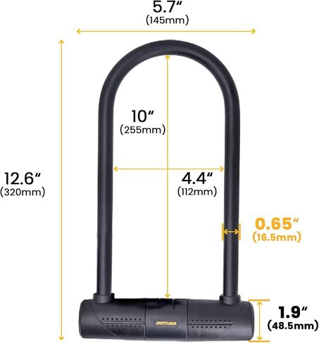 Bike U-Lock - Sigtuna Bike Lock Heavy Duty Anti-Theft with 4ft/1.2m Cable, Bicycle U-Lock with Sturdy Mounting Bracket for Mountain Bikes, Ebikes, Scooters in Saudi Arabia