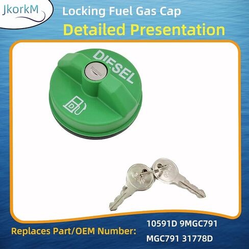 10591D Locking Fuel Gas Cap, Diesel Truck fuel tank cap Fit for Chevy Silverado Express C3500 K3500, Dodge Ram 3500 W350 D350, Ford F-250 E-350, GMC Sierra Savana, OEM 9MGC791, MGC791, 31778D in Kuwait