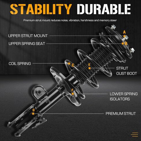 Front Complete Struts Spring Assembly Shocks Absorbers 11421 11422 Fit for Scion XB FWD 2.4L 2008 2009 2010 2011 2012 2013 2014 2015 (Set of 2) in Saudi Arabia