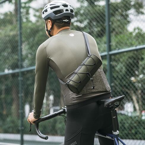 ROCKBROS Bike Handlebar Bag Small Bicycle Handle Bar Bag Handy Front Bike Bags Handlebar Storage Pouch Pack with Shoulder Strap Little Mountain Road Bike Barrel Bag in Kuwait