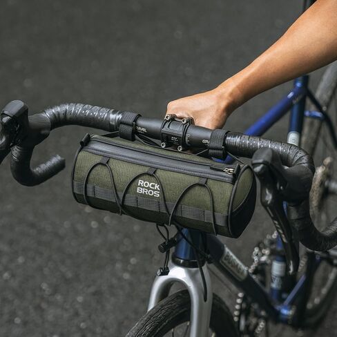 ROCKBROS Bike Handlebar Bag Small Bicycle Handle Bar Bag Handy Front Bike Bags Handlebar Storage Pouch Pack with Shoulder Strap Little Mountain Road Bike Barrel Bag in Kuwait