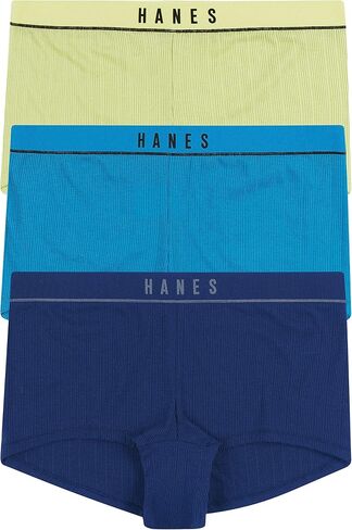 Hanes Women's Retro Rib Boyshort Underwear, 3-Pack in Saudi Arabia