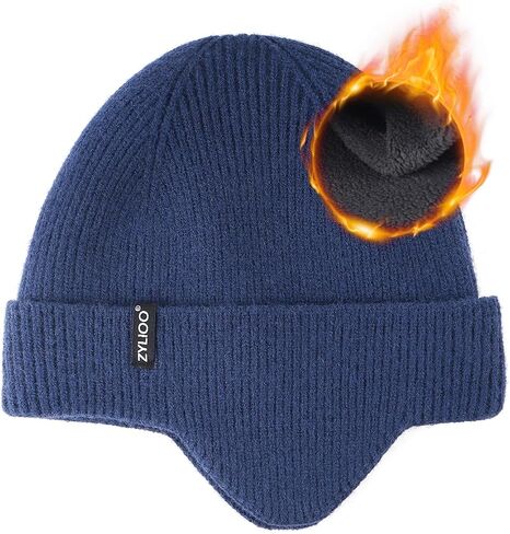 Zylioo Oversize 3XL/2XL/XL/L Beanie Hats with Ear Flap,S/M Fleece Lined Stocking Cap,Plus Size Knitted Winter Warm Hats in Saudi Arabia