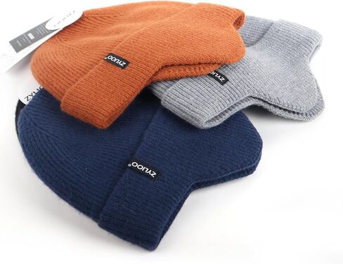 Zylioo Oversize 3XL/2XL/XL/L Beanie Hats with Ear Flap,S/M Fleece Lined Stocking Cap,Plus Size Knitted Winter Warm Hats in Saudi Arabia