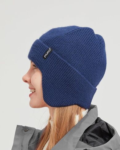 Zylioo Oversize 3XL/2XL/XL/L Beanie Hats with Ear Flap,S/M Fleece Lined Stocking Cap,Plus Size Knitted Winter Warm Hats in Saudi Arabia