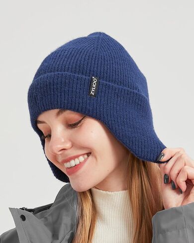 Zylioo Oversize 3XL/2XL/XL/L Beanie Hats with Ear Flap,S/M Fleece Lined Stocking Cap,Plus Size Knitted Winter Warm Hats in Saudi Arabia