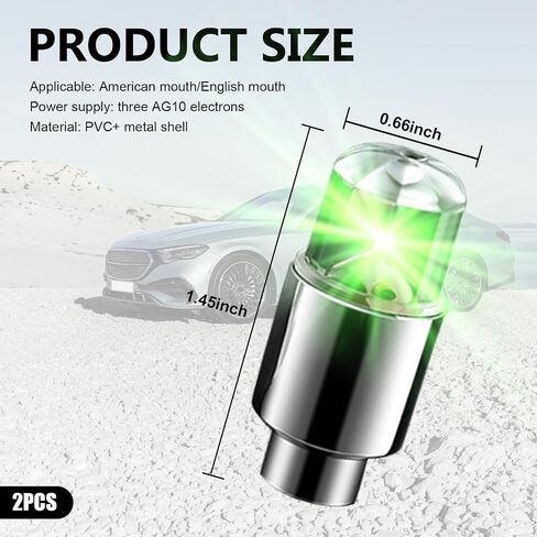6 PCS Car Tire Valve Light, Vibration Sensor Breathing Flash Light, Auto Modified Accessories, for Most Cars (Green) in Saudi Arabia