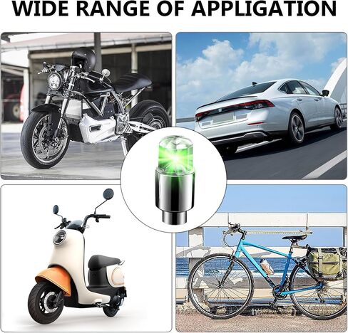 6 PCS Car Tire Valve Light, Vibration Sensor Breathing Flash Light, Auto Modified Accessories, for Most Cars (Green) in Saudi Arabia