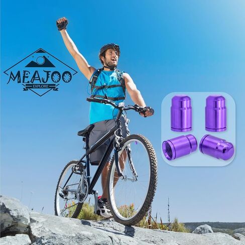 4PCS Car Tire Valve Stem Caps, Aluminum Alloy Wheel Valve Covers with Rubber O-Ring, Universal for Cars, SUVs, Bike, Bicycles,Trucks and Motorcycles (Purple) in Kuwait