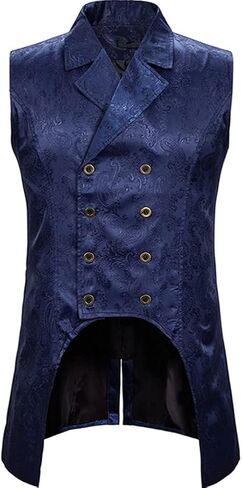 Men's Victorian Steampunk Vintage Vest Gothic Medieval Tailcoat Costume in Saudi Arabia