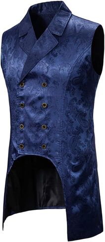 Men's Victorian Steampunk Vintage Vest Gothic Medieval Tailcoat Costume in Saudi Arabia