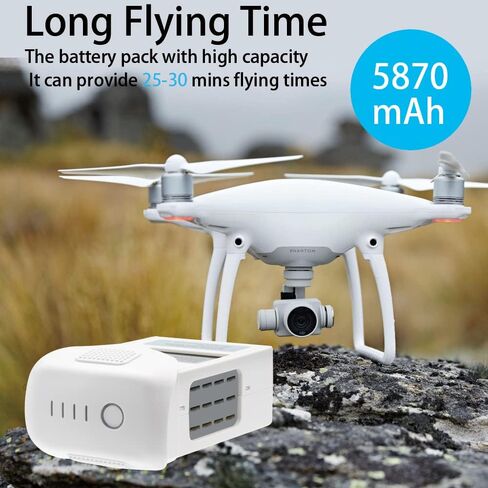 بطارية Homesuit Phantom 4، بطارية طائرة بدون طيار ذكية ذات سعة عالية 15.2 فولت 5870 مللي أمبير في الساعة، عبوتان لطائرة DJI Phantom 4 Series Drone، DJI Phantom 4، Phantom 4 Pro، Phantom 4 Pro V2.0، Phantom 4 Advanced in Saudi Arabia