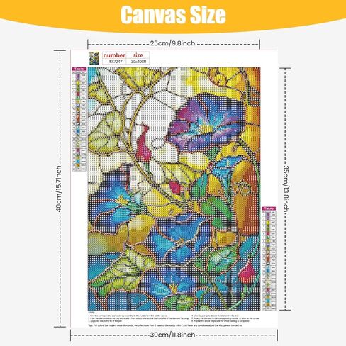 QENSPE Flowers Diamond Art Painting Kits for Adults and Beginners,Round Full Drill Diamond Dots Paintings,5D DIY Arts and Crafts Gem Art Painting Kits 12x16inch in Kuwait