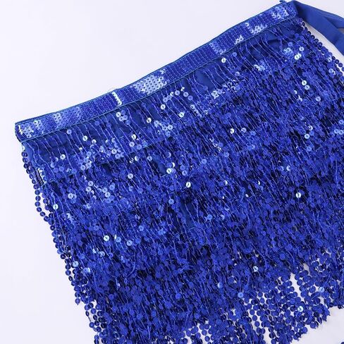 Belly Dance Hip Scarf Sequin Tassel Skirt and Heart Sunglasses Wrap Sparkly Rave Costume Performance Outfit for Women in Saudi Arabia