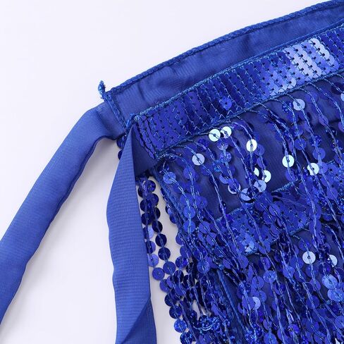 Belly Dance Hip Scarf Sequin Tassel Skirt and Heart Sunglasses Wrap Sparkly Rave Costume Performance Outfit for Women in Saudi Arabia