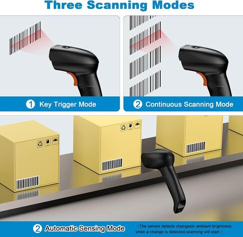 Bluetooth Barcode Scanner with Stand，2.4G Wireless & USB 2D QR Handheld Barcode Reader Scanner for Library Book, Warehouse Inventory, Store in Saudi Arabia