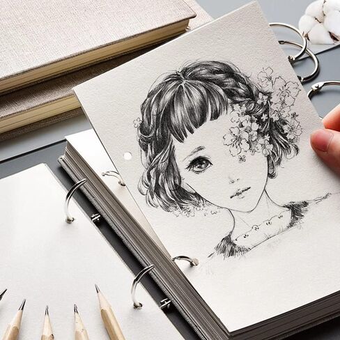 jooact Spiral Bound Hardcover Sketchbook 160GSM Thick Paper 120 Pages(60 Sheets) Sketchpad Artistic Drawing Painting Writing Paper for Kids Adults 16K in Saudi Arabia