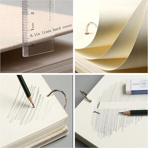 jooact Spiral Bound Hardcover Sketchbook 160GSM Thick Paper 120 Pages(60 Sheets) Sketchpad Artistic Drawing Painting Writing Paper for Kids Adults 16K in Saudi Arabia
