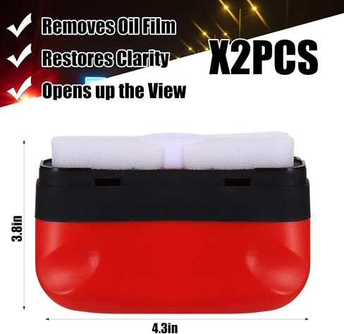 فرشاة تنظيف فيلم زيت السيارات، قطعتان من فرش لوحة تنظيف زجاج السيارة الأوتوماتيكية المقاومة للمطر والضباب قابلة لإعادة الاستخدام للزجاج الأمامي، فرشاة تنظيف فيلم زيت السيارات من قطعة واحدة لنوافذ السيارة in Kuwait