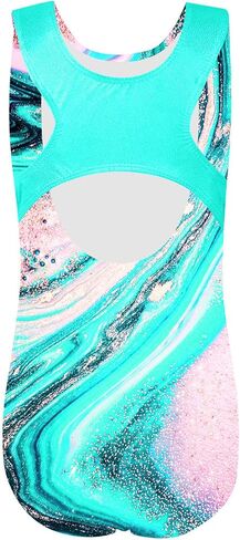 TFJH E One-piece Gymnastics Leotards for Girls Sparkle Athletic Clothes Activewear in Kuwait