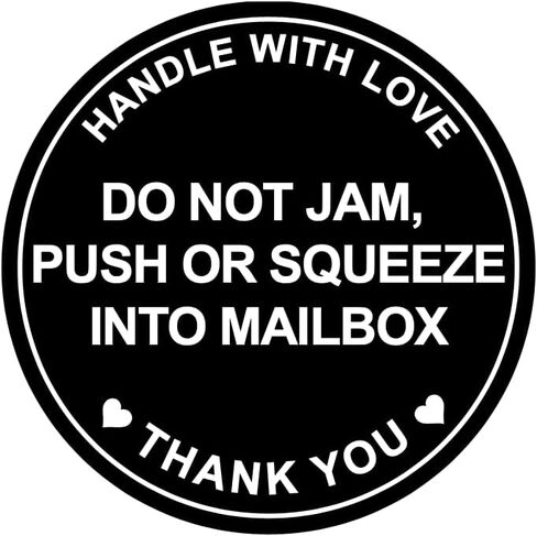 2 بوصة باللون الأسود، لا تدفع أو تضغط في صندوق البريد، 300 قطعة هشة يرجى تسليمها بالحب، شكرًا لك، ملصق لاصق للشحن والتعبئة البريدية وحقيبة المجوهرات الحالية in Kuwait