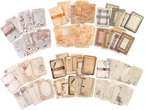 Lace Scrapbook Paper, Obujopal 10 Sheets Vintage Junk Journal Paper Supplies for Card Making Collage Retro Journal Background Notepad Writing Diy Craft Decoration, 10 Patterns, 4.9x6.9 inch (WWMY03) in Saudi Arabia