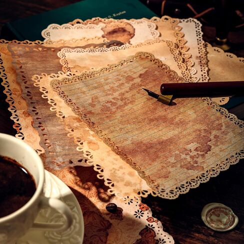 Lace Scrapbook Paper, Obujopal 10 Sheets Vintage Junk Journal Paper Supplies for Card Making Collage Retro Journal Background Notepad Writing Diy Craft Decoration, 10 Patterns, 4.9x6.9 inch (WWMY03) in Saudi Arabia